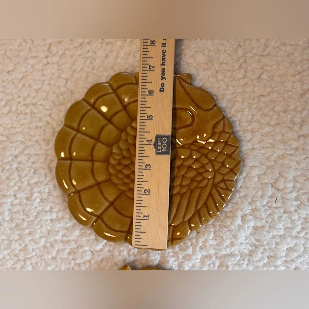 Pier 1 Brown Turkey Shaped Plates‎ Pillsr candle holder Harvest Decor Cozy Home